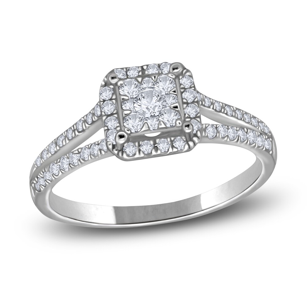Diamond Engagement Ring 3/8 ct tw Round 14K White Gold xJk6XfEh