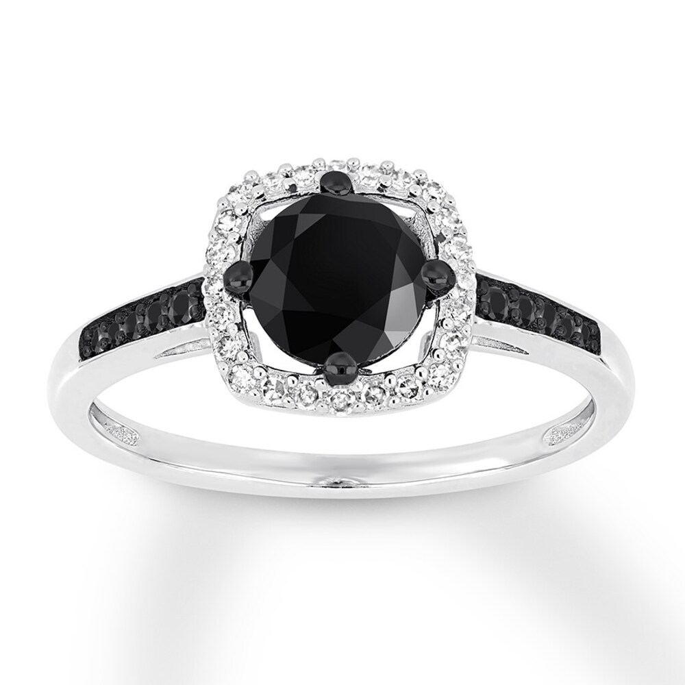 Black Diamond Engagement Ring 1 carat tw 14K White Gold xPXeh0P3