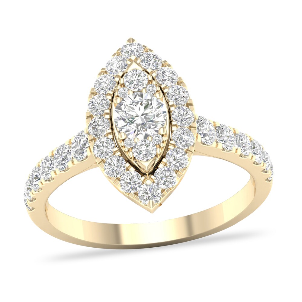 Diamond Ring 1 ct tw Round-cut 14K Yellow Gold xVhLr8kO