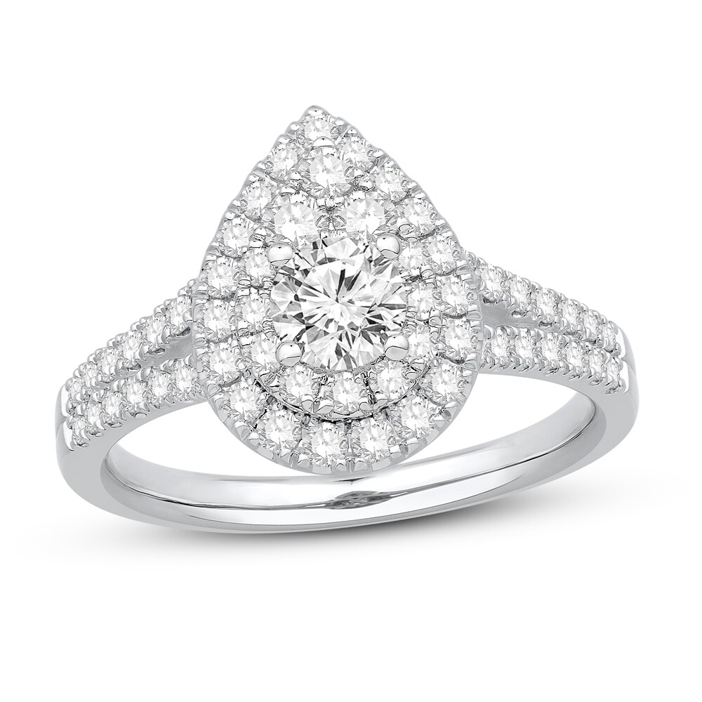 Diamond Engagement Ring 1-1/8 ct tw Round 14K White Gold xcBMNO2r