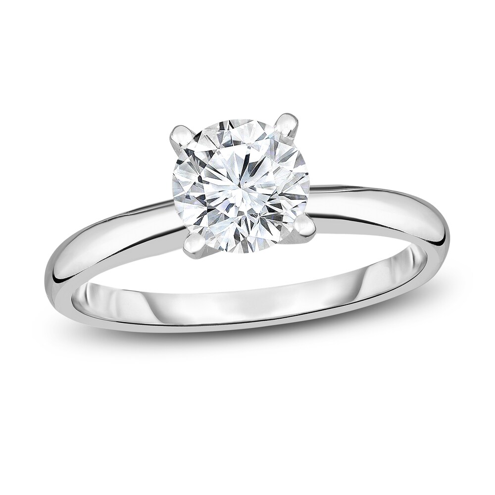 Diamond Solitaire Engagement Ring 3/8 ct tw Round 14K White Gold (I2/I) xhAH0tiR