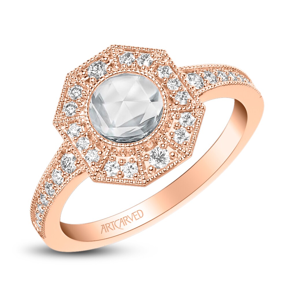 ArtCarved Rose-Cut Diamond Engagement Ring 3/4 ct tw 14K Rose Gold xlwTl03w