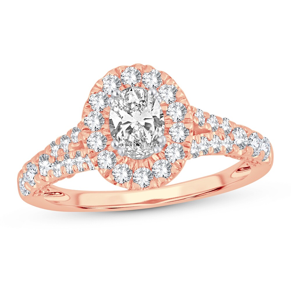 Diamond Ring 1-1/5 ct tw Oval 14K Rose Gold xnIvYrv0