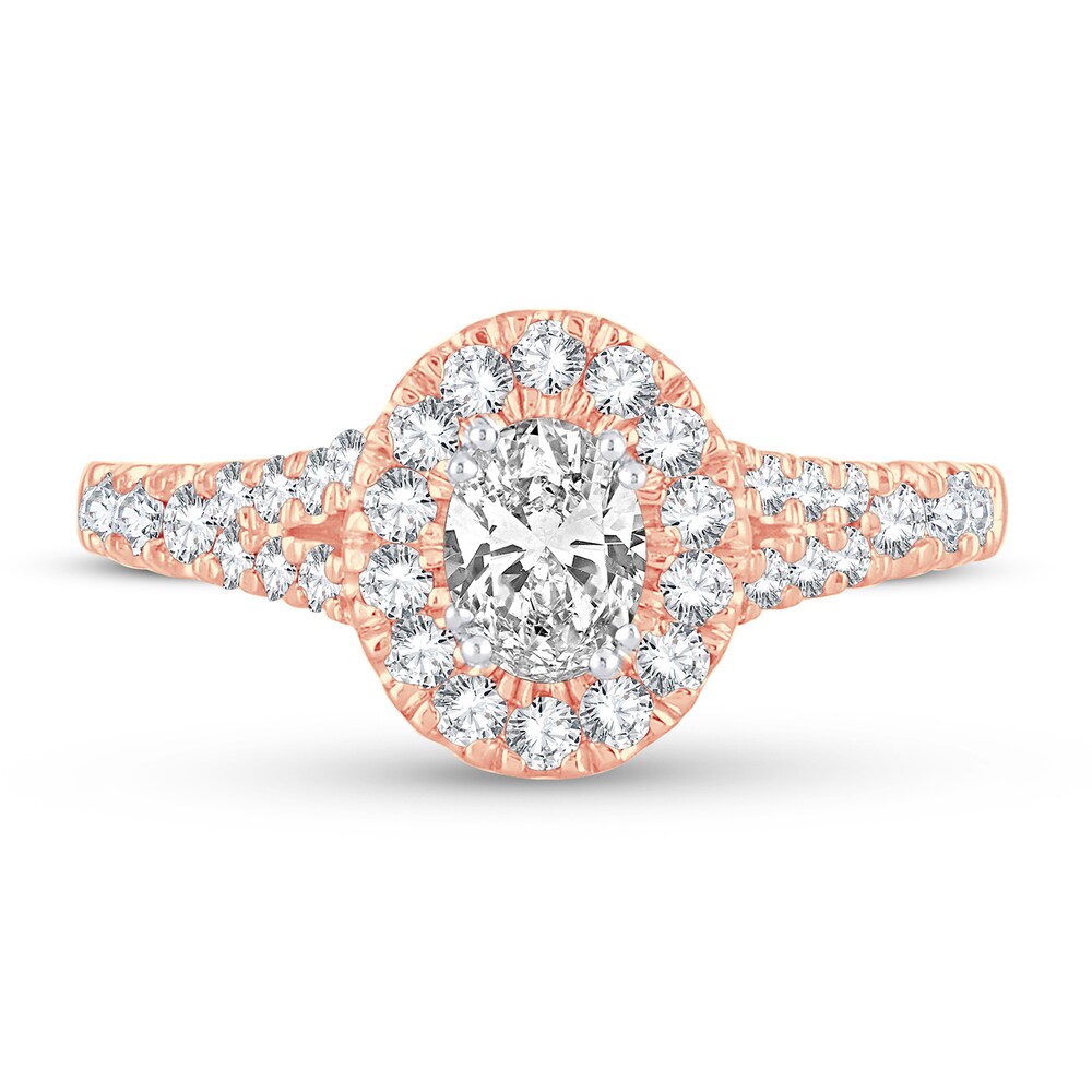 Diamond Ring 1-1/5 ct tw Oval 14K Rose Gold xnIvYrv0