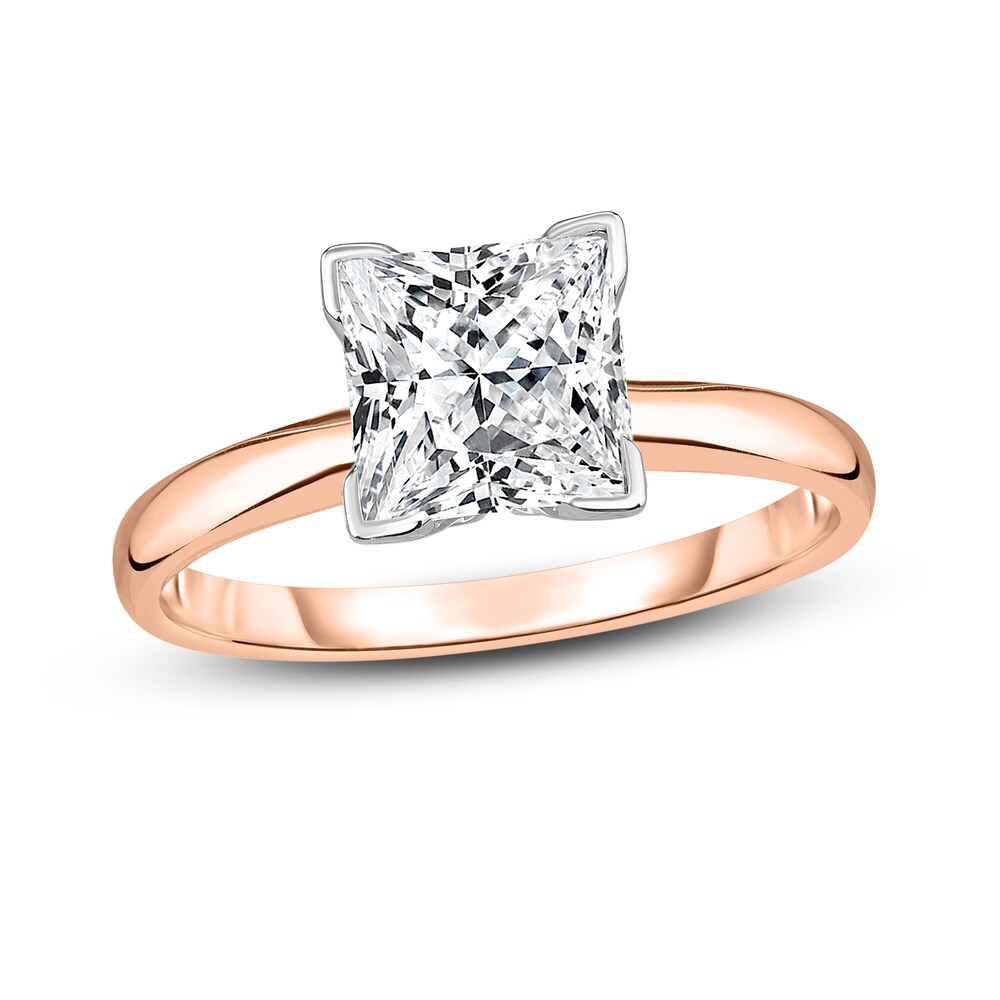 Diamond Solitaire Ring 1-1/3 ct tw Princess 14K Rose Gold (I2/I) xos4Tlrw