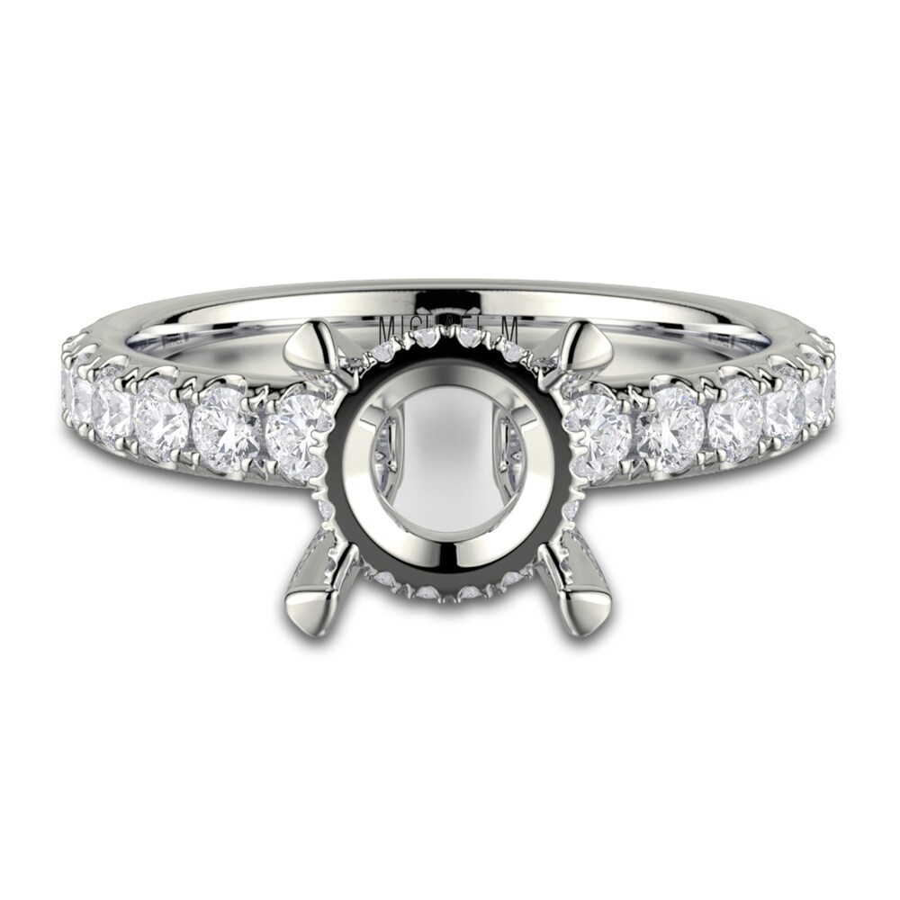 Michael M Diamond Engagement Ring Setting 3/4 ct tw Round 18K White Gold (Center diamond is sold separately) xunjDX1d