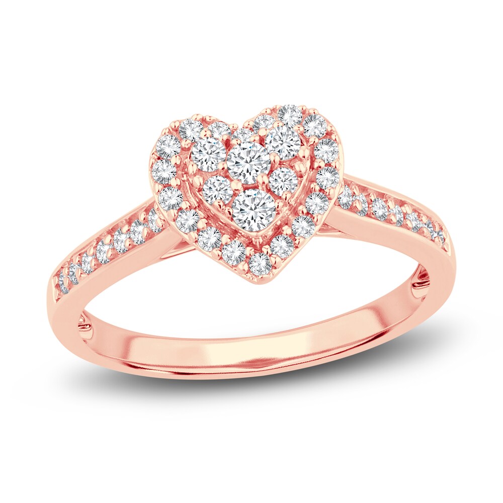Diamond Heart Ring 3/8 ct tw Round 14K Rose Gold y5gfilvl