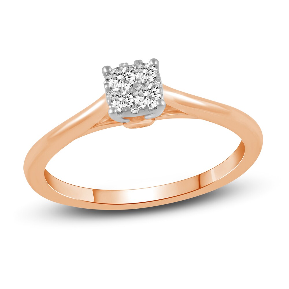 Diamond Engagement Ring 1/5 ct tw Round 14K Rose Gold y6CvKItU