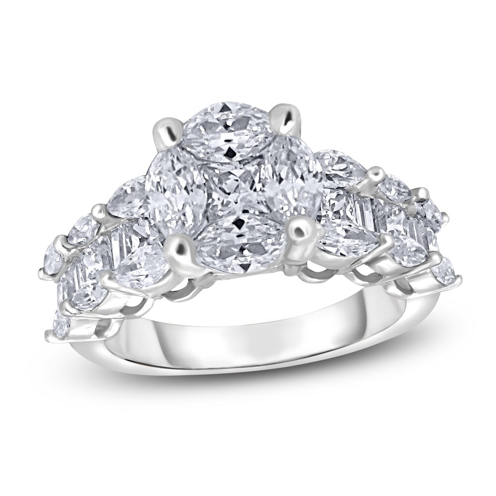 Diamond Engagement Ring 2-3/8 ct tw Princess/Marquise/Baguette 14K White Gold yO1xIuql