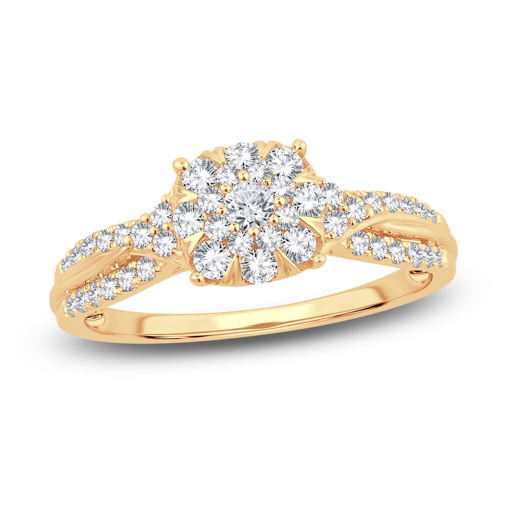 Diamond Ring 1/2 ct tw Round 14K Yellow Gold ygZH3Wv9