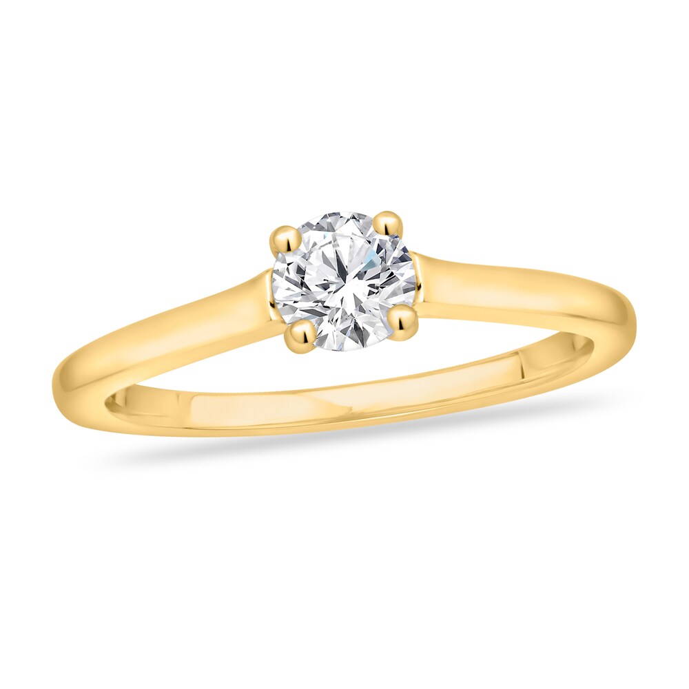 Diamond Solitaire Engagement Ring 1/2 ct tw Round-cut 14K Yellow Gold (I2/I) yhBKxnDM