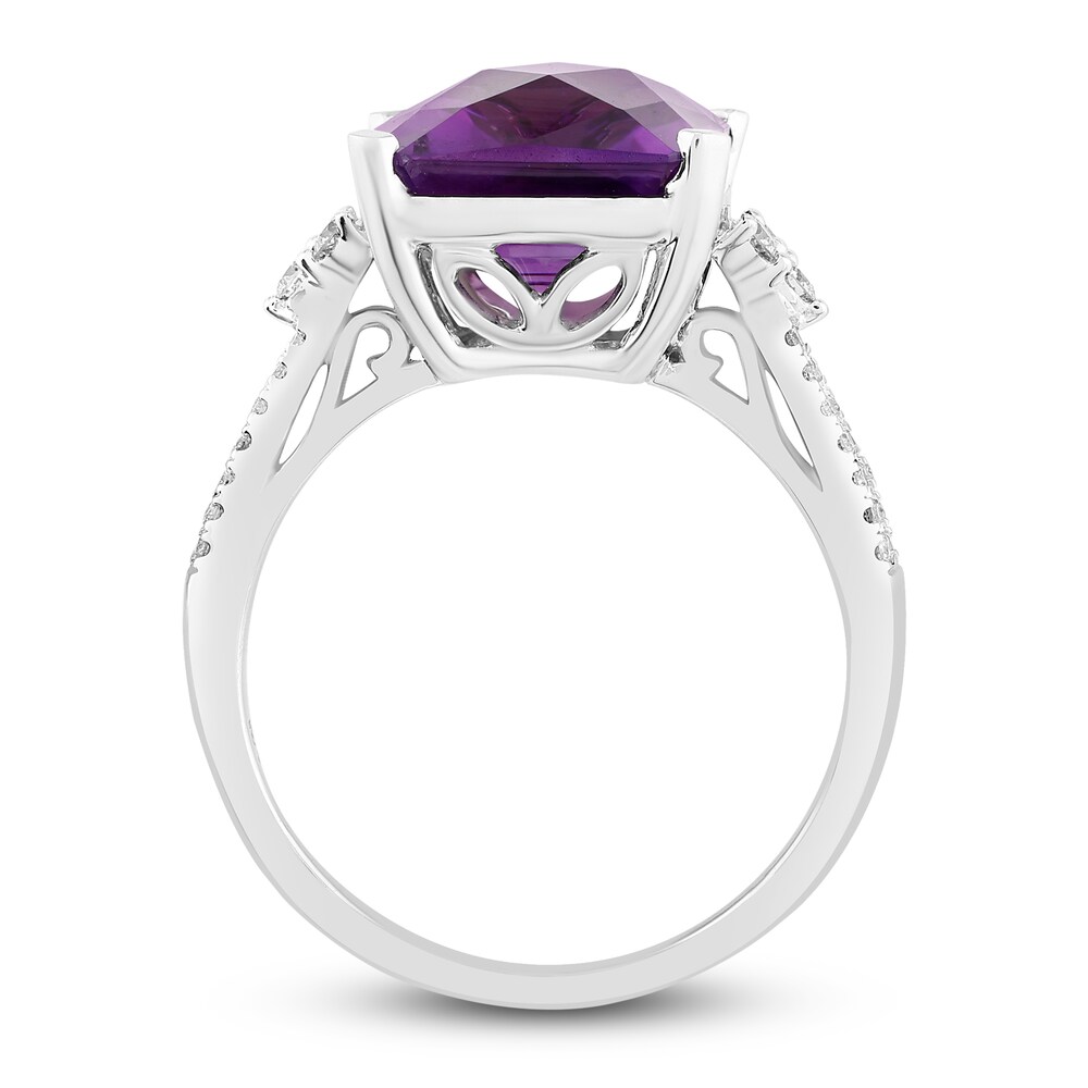 Natural Amethyst Engagement Ring 1/5 ct tw Diamonds 14K White Gold yiVUm1ae