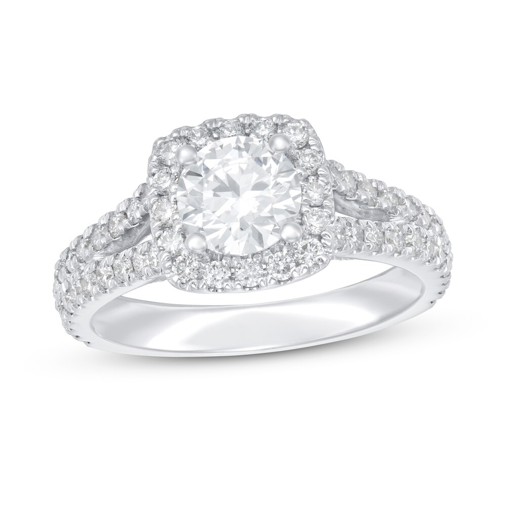 Lab-Created Diamond Ring 2 ct tw Round 14K White Gold ymy4EVfN