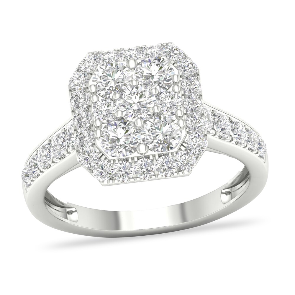 Diamond Ring 1 ct tw Round-cut 14K White Gold zJY4u5k2