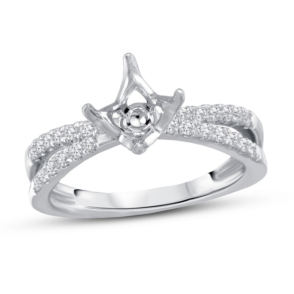 Diamond Engagement Ring Setting 1/4 ct tw Round 14K White Gold zOziLZEX