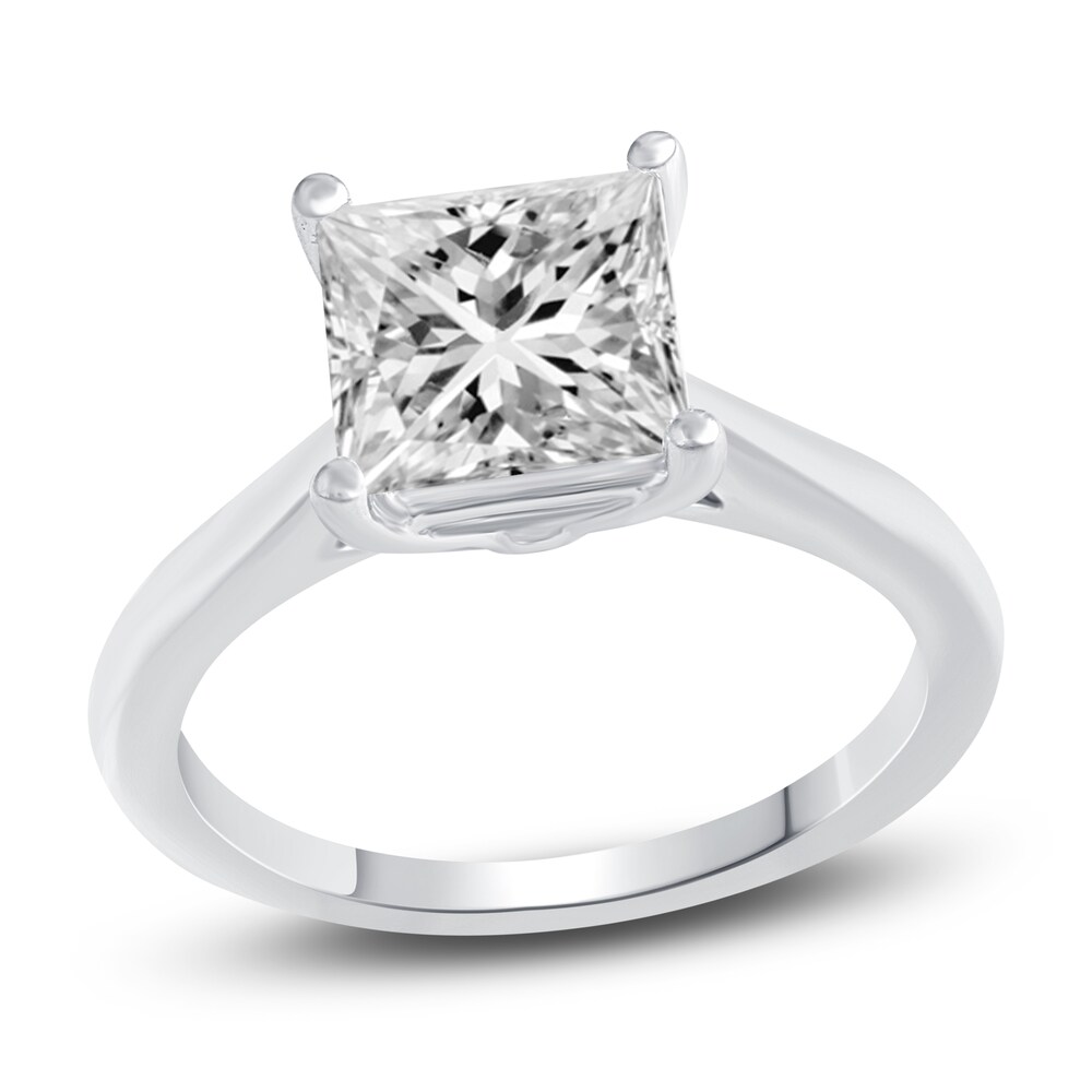 Lab-Created Diamond Solitaire Ring 3 ct tw Princess 14K White Gold (F/VS2) zWGG3CxL