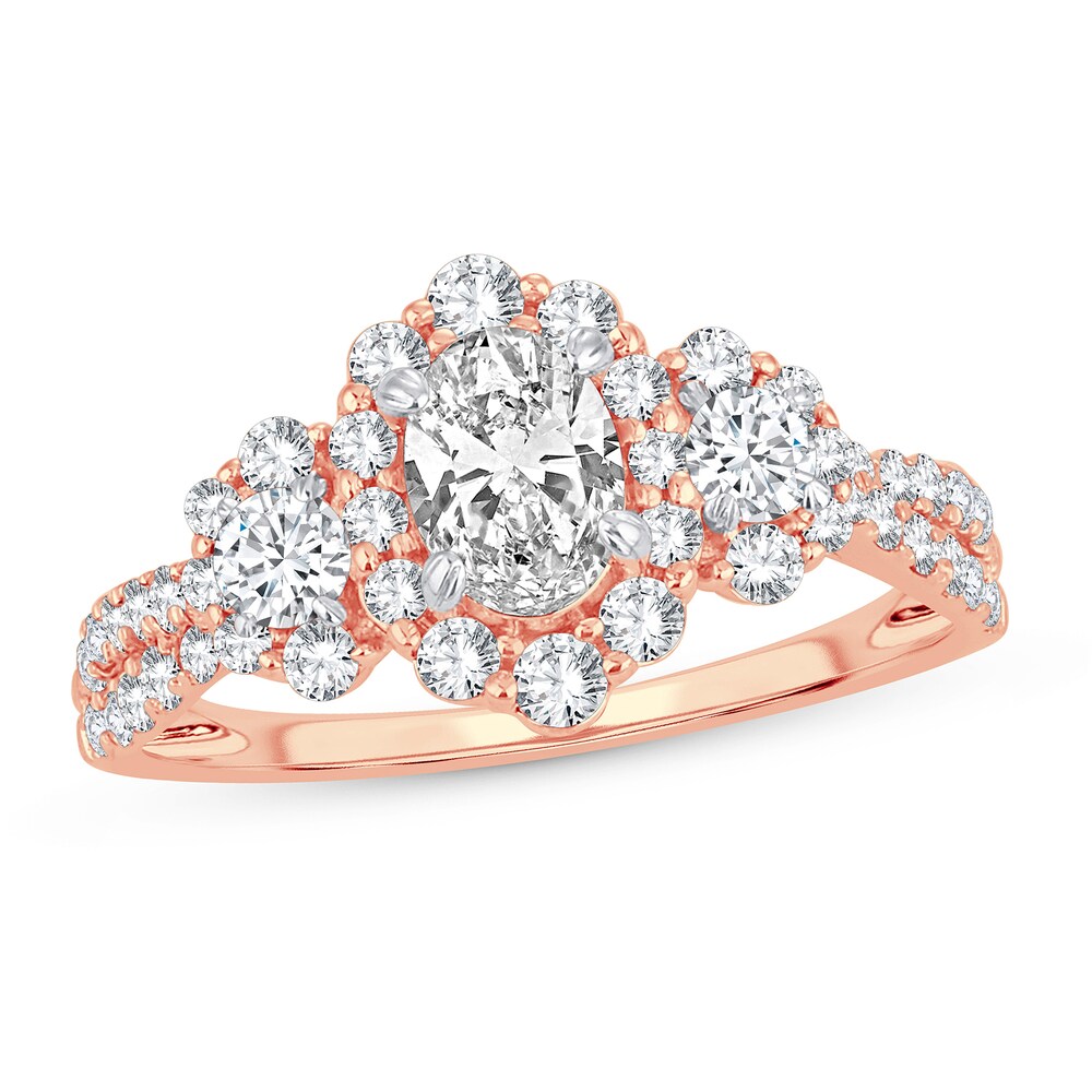 Diamond Ring 1-1/3 ct tw Oval 14K Rose Gold zXpaToZv