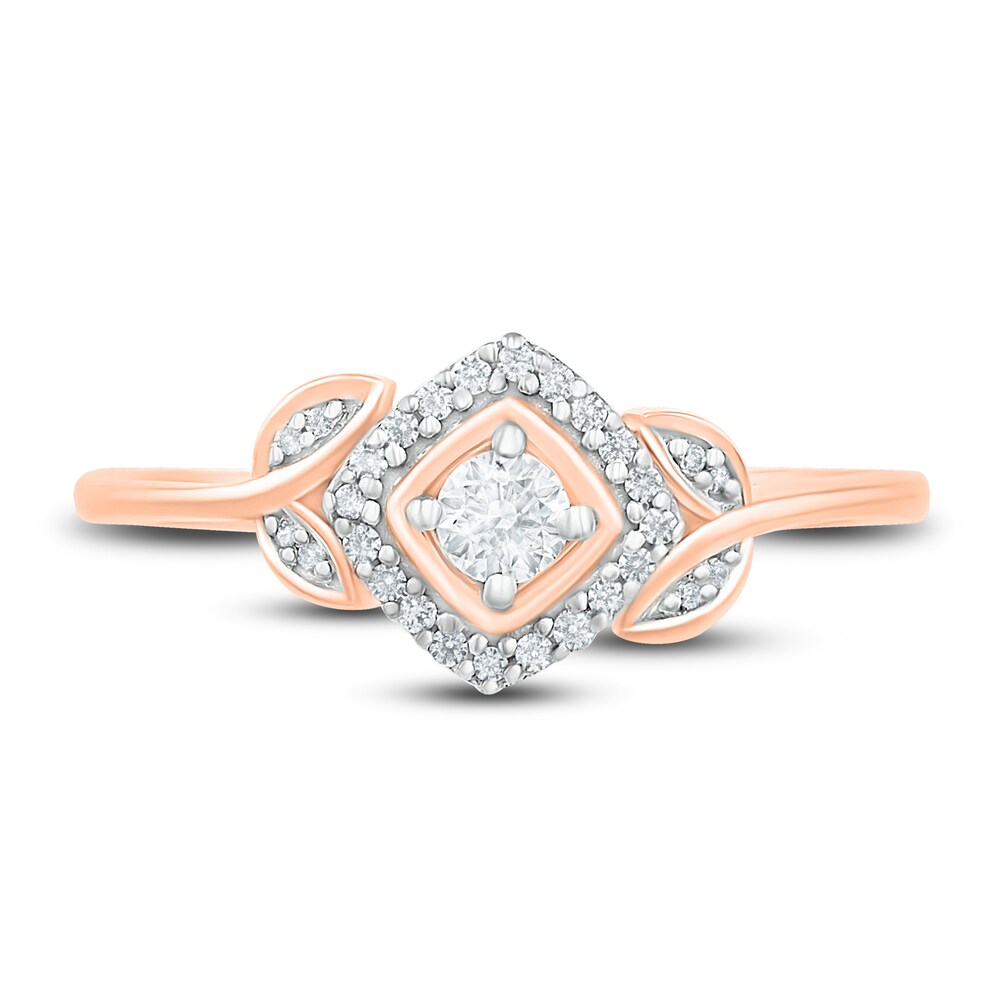 Diamond Promise Ring 1/5 ct tw Round 10K Rose Gold zbJ4Rbdm