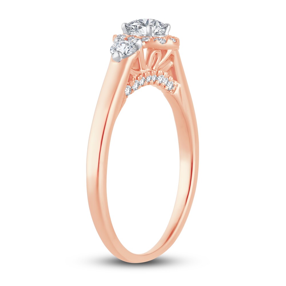 Diamond Ring 3/8 ct tw Oval/Round 14K Rose Gold zdFIj8qW