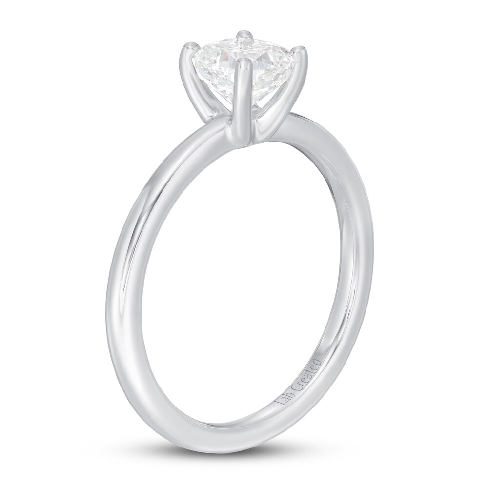Lab-Created Diamond Engagement Ring 1 ct tw Cushion-cut 14K White Gold (SI2/F) ztSvQmq3