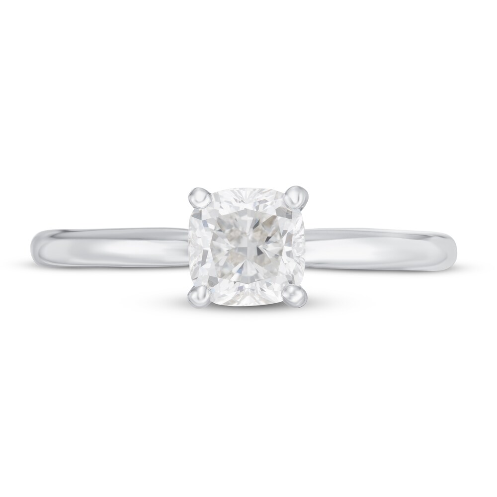 Lab-Created Diamond Engagement Ring 1 ct tw Cushion-cut 14K White Gold (SI2/F) ztSvQmq3
